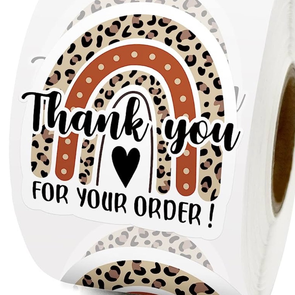 BEST SELLING 🐆50 Boho Cheetah print Thank you stickers